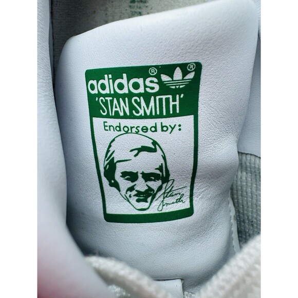 Adidas Stan Smith White Green Leather Low Top Sneakers Shoes Women's 8.5 - Picture 6 of 16